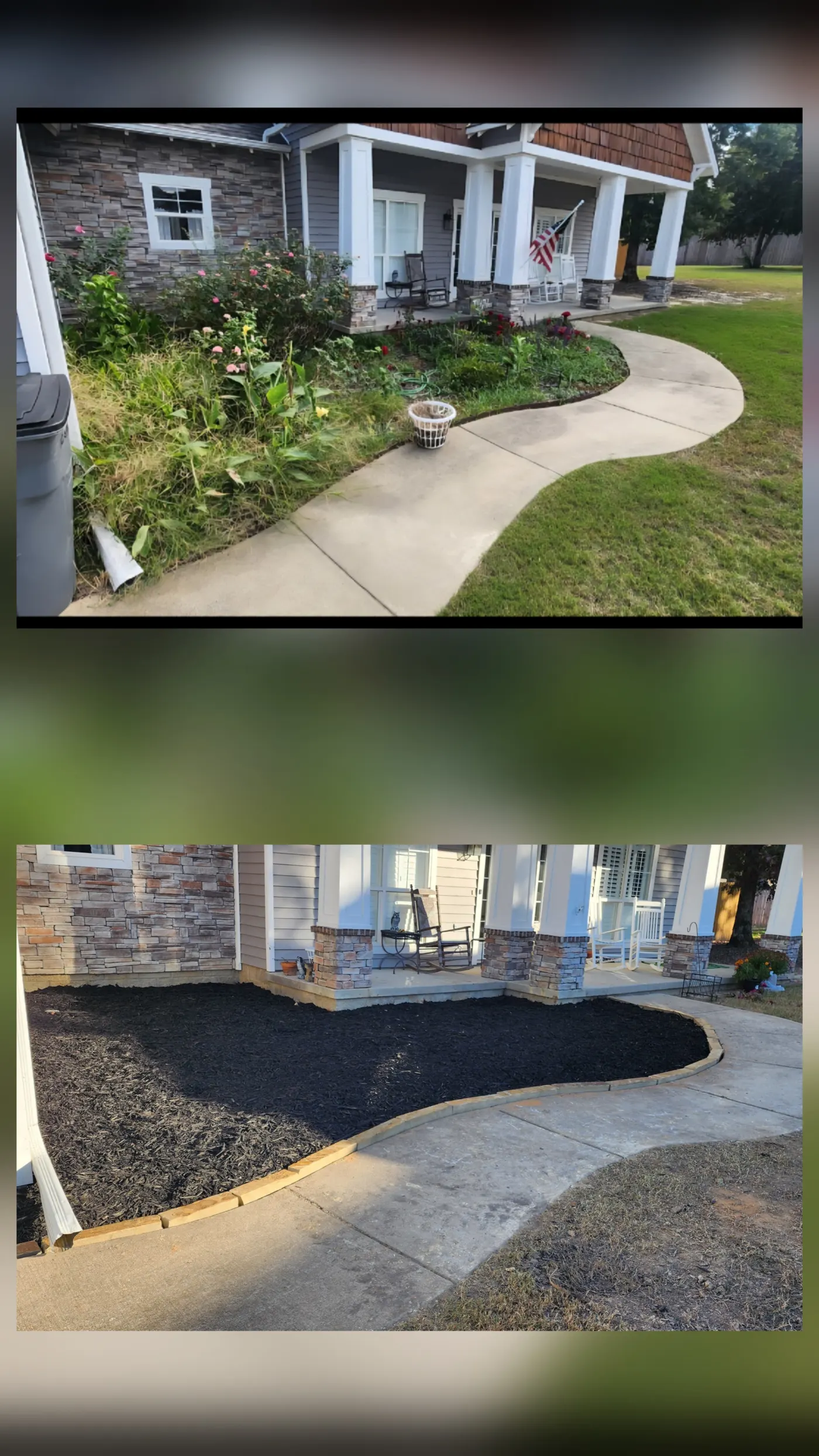 Before and after lawn care project